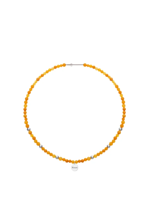 Necklaces Freedom Amber Necklace, white gold with fast delivery from Guzema