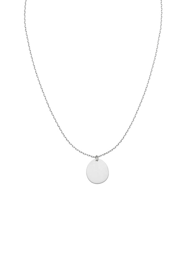 Necklaces Bold Mono Flat Necklace, white gold with fast delivery from Guzema