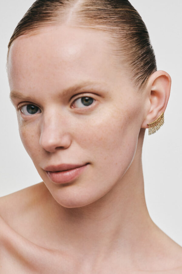 Earrings Short Chainfall Earrings, yellow gold for stylish and elegant looks
