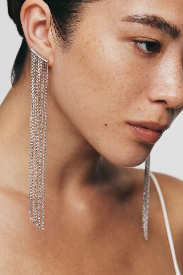 Earrings Chainfall Earrings, white gold for a unique and sophisticated look