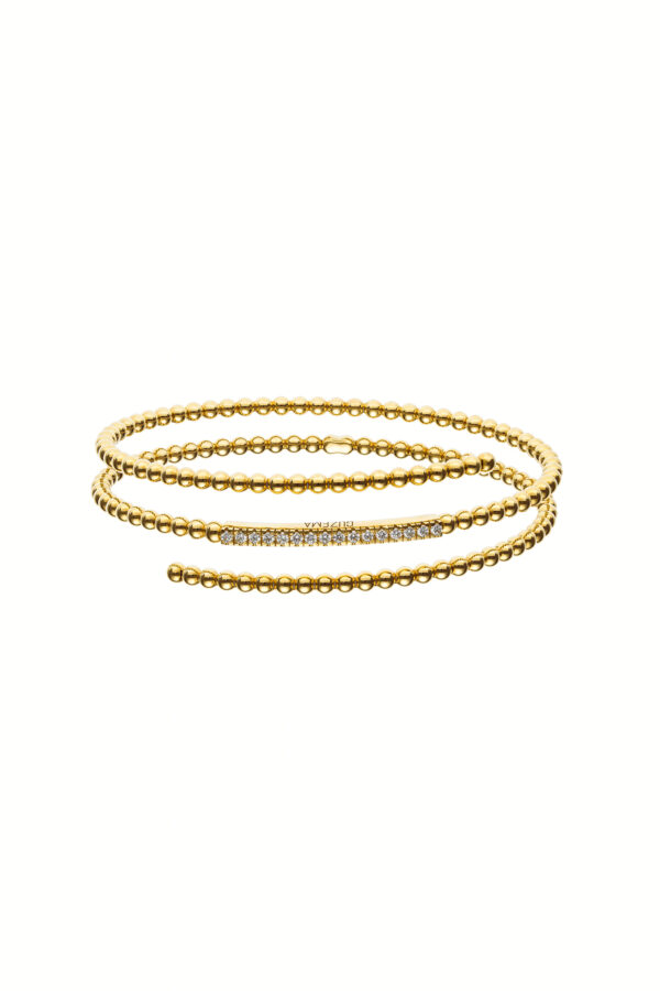 Bracelets Triple Spiral Bracelet, diamonds, yellow gold with high-end craftsmanship from Guzema