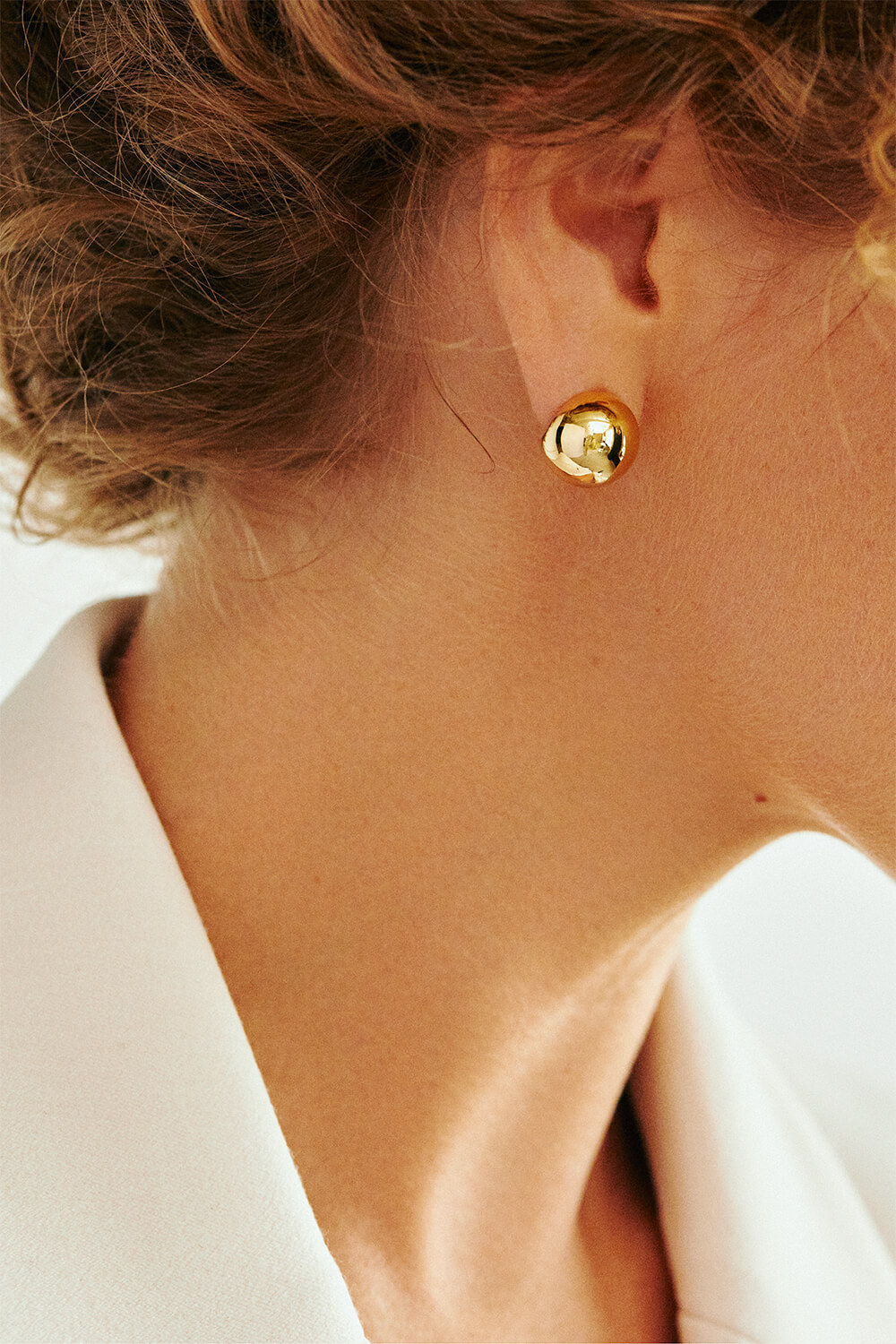 Earrings Mini Orbs Earrings, yellow gold with timeless design by Guzema