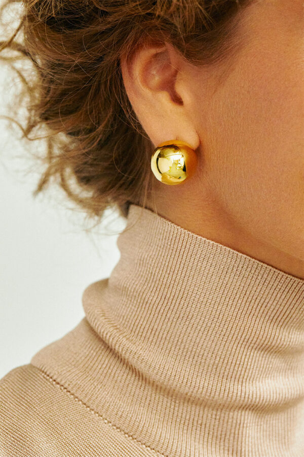 Earrings Bold Orbs Earrings, yellow gold for stylish and elegant looks