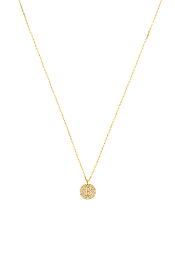 Exclusive Necklaces Necklace with initial, diamonds, yellow gold from Guzema