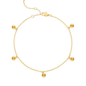 Quintet Anklet, yellow gold