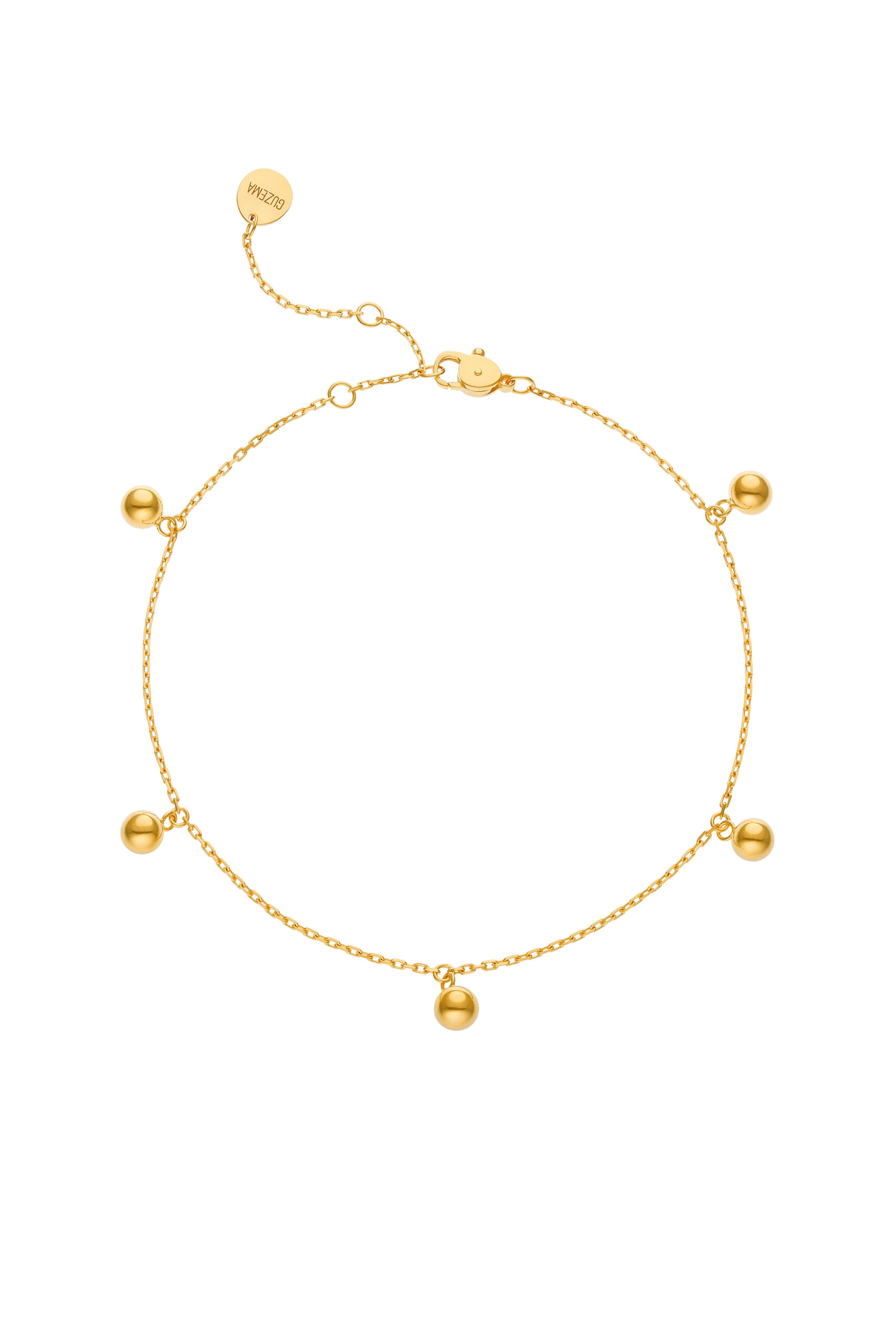 Anklets Quintet Anklet, yellow gold with timeless elegance from Guzema