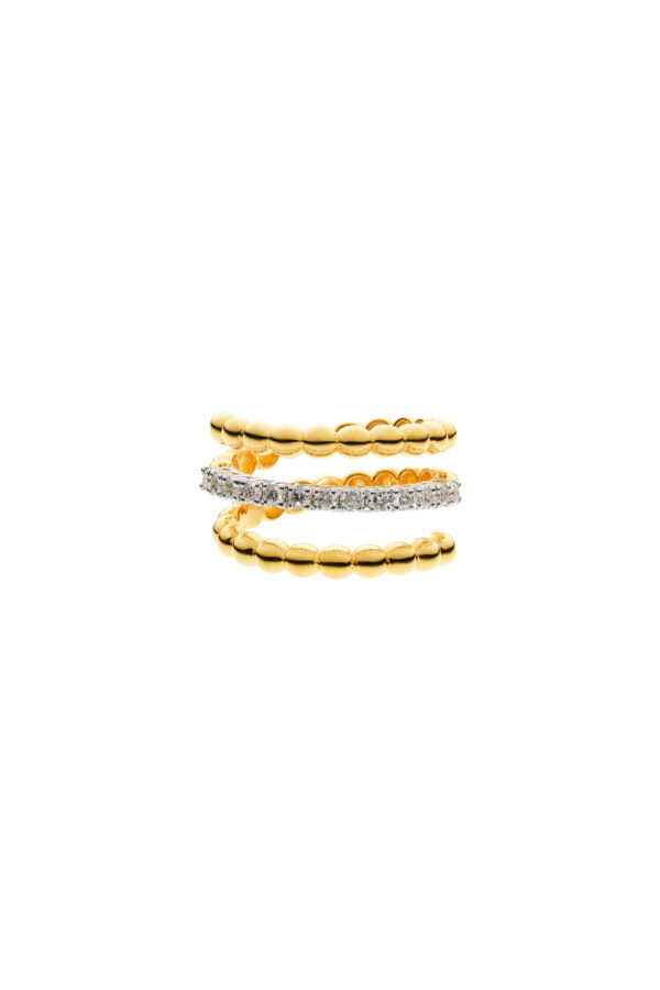 Rings Spiral Ring, diamonds, yellow gold with luxury craftsmanship from Guzema