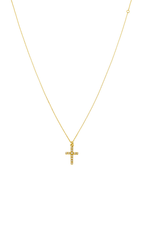 Necklaces Petit Cross, diamonds, yellow gold with fast delivery from Guzema
