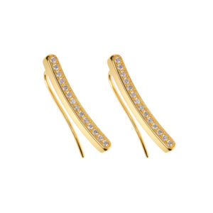 Bold Arc Earrings, diamonds, yellow gold