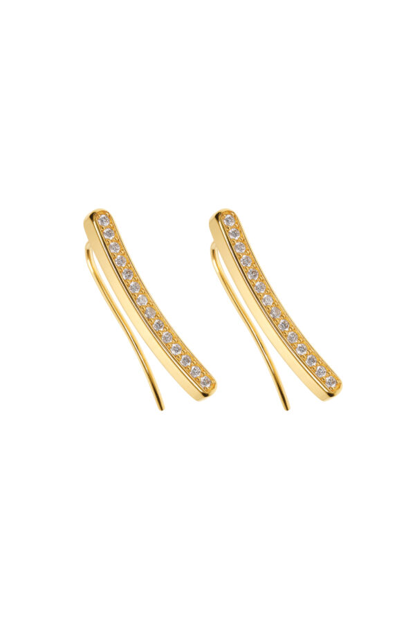 Earrings Bold Arc Earrings, diamonds, yellow gold for a unique and sophisticated look