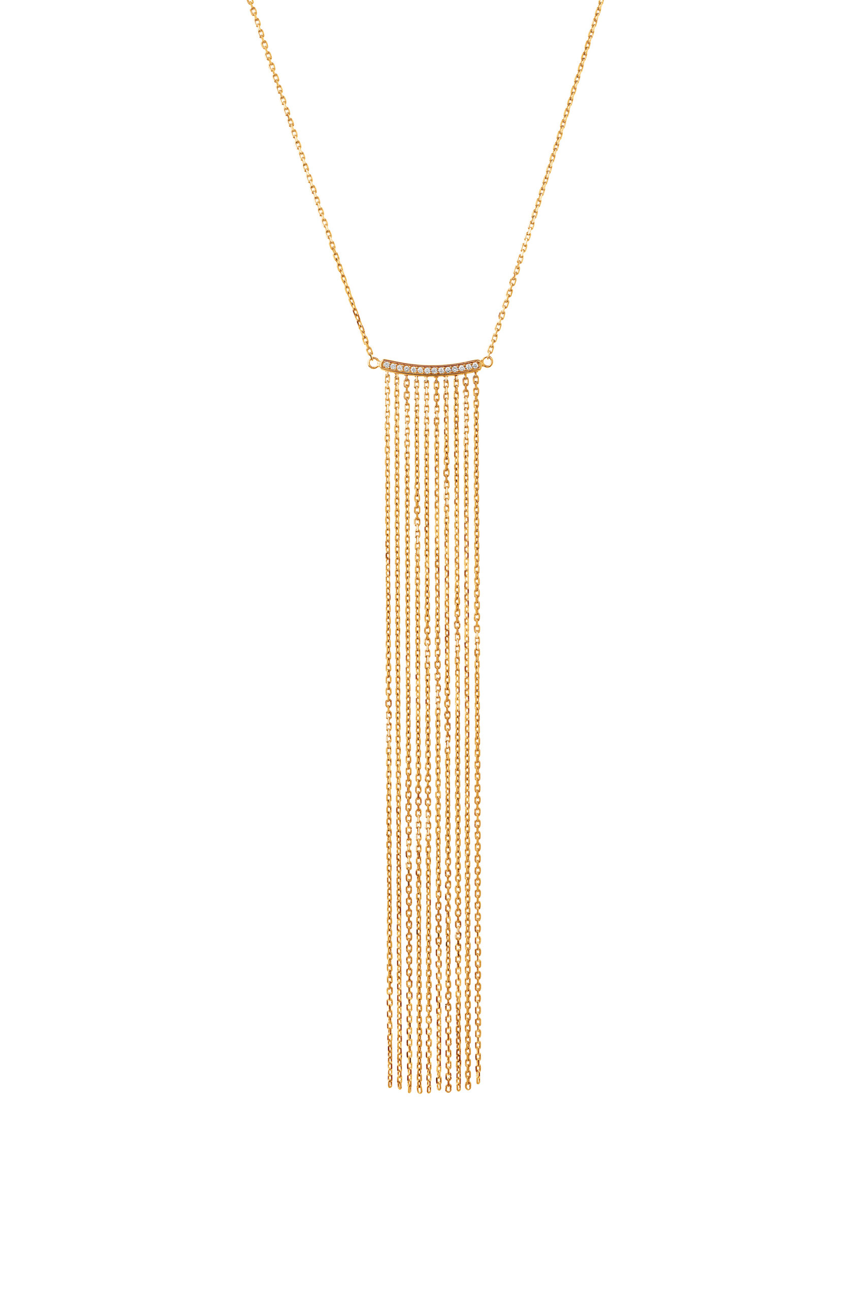 Necklaces Chainfall Necklace, diamonds, yellow gold with fast delivery from Guzema