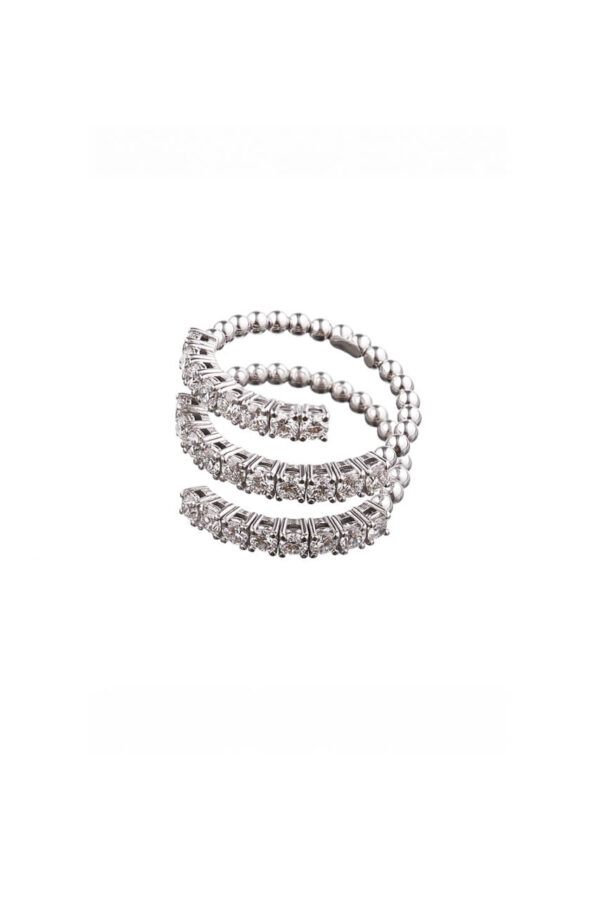 Rings Trio Spiral Ring, diamonds, white gold available online with expert craftsmanship