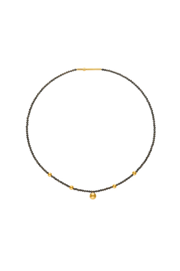 Custom Necklaces Mini Orb Accent Gems Necklace, yellow gold for a luxurious style