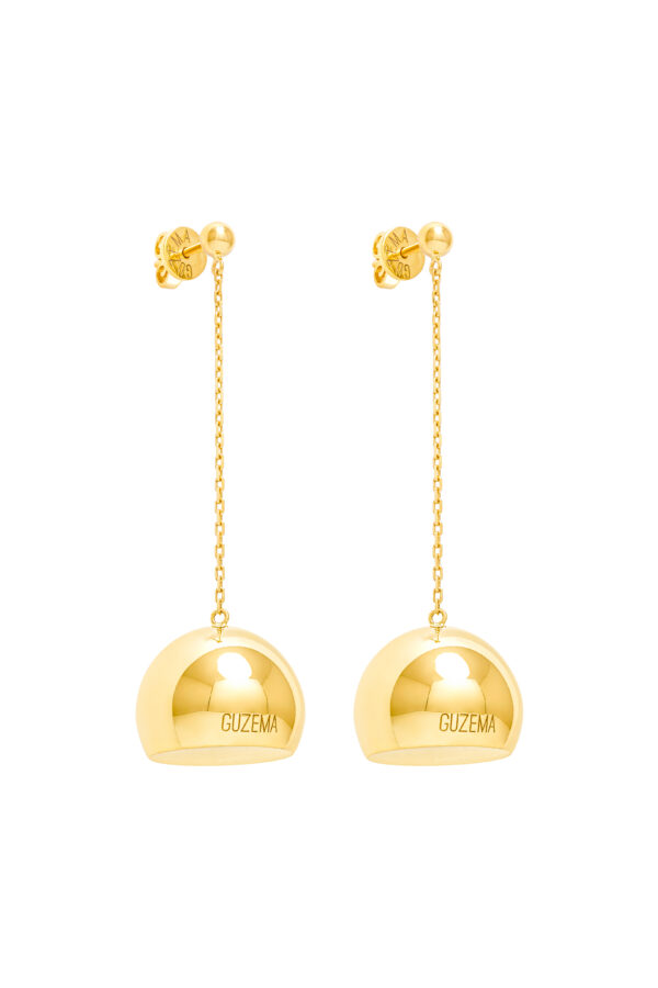 Earrings Semi-Orbs Earrings, yellow gold for stylish and elegant looks