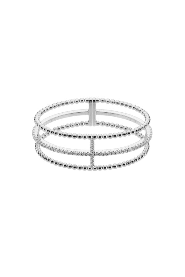 Bracelets Cross Bracelet, diamonds, white gold with modern elegance