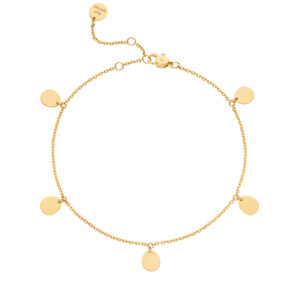 Flats Quintet Anklet, yellow gold