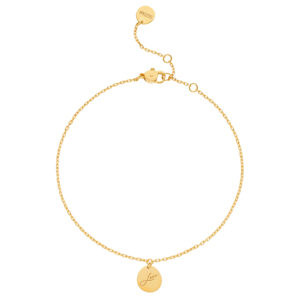 Love Anklet, yellow gold