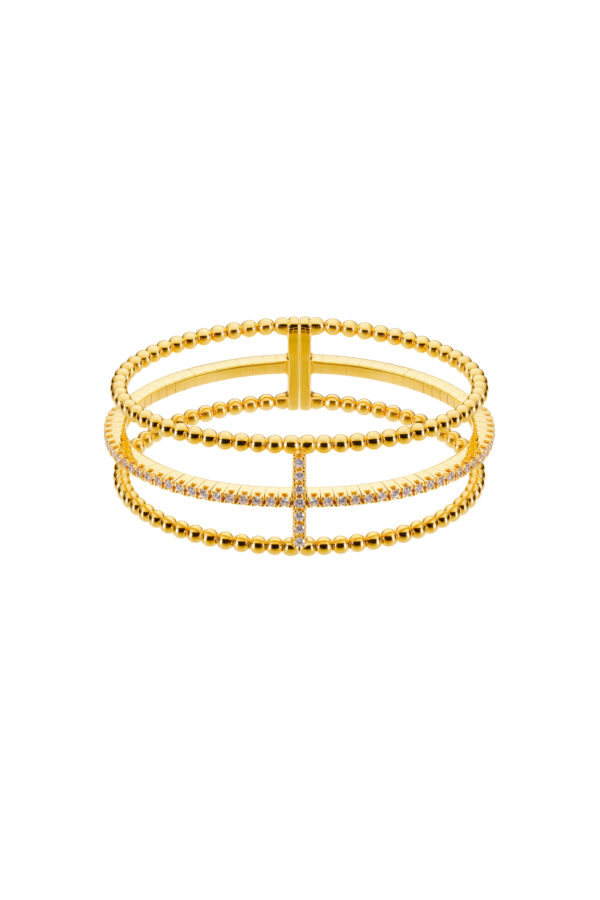 Bracelets Cross Bracelet, diamonds, yellow gold for everyday elegance