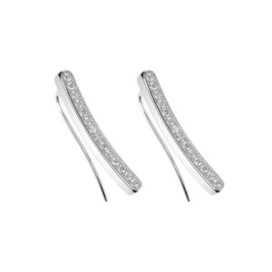 Bold Arc Earrings, diamonds, white gold