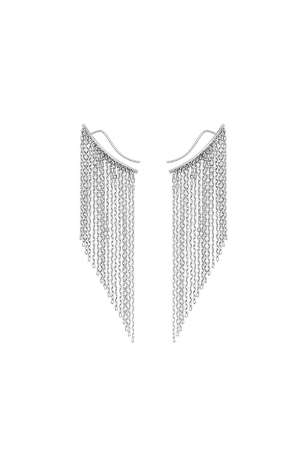 Earrings Mid Chainfall Earrings, white gold for stylish and elegant looks