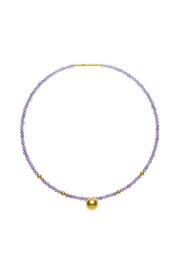 Custom Necklaces Orb Accent Gems Necklace, yellow gold for a luxurious style