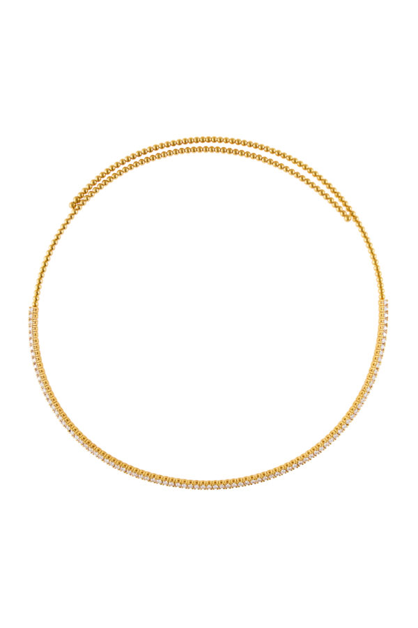 Chokers Spiral Choker, diamonds, yellow gold available online with unique design