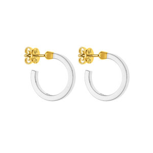 Round Match Earrings, white gold