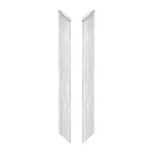 Chainfall Earrings, diamonds, white gold