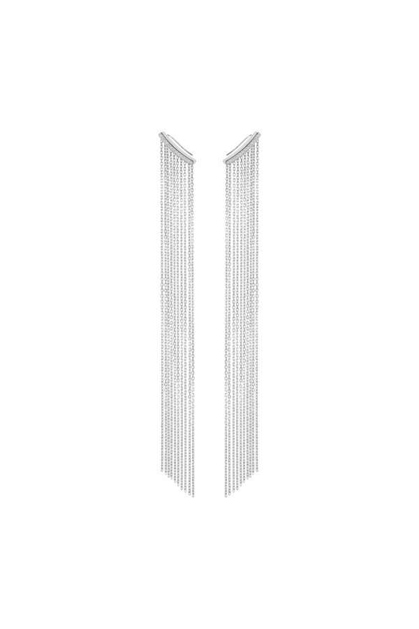 Earrings Chainfall Earrings, diamonds, white gold for a unique and sophisticated look