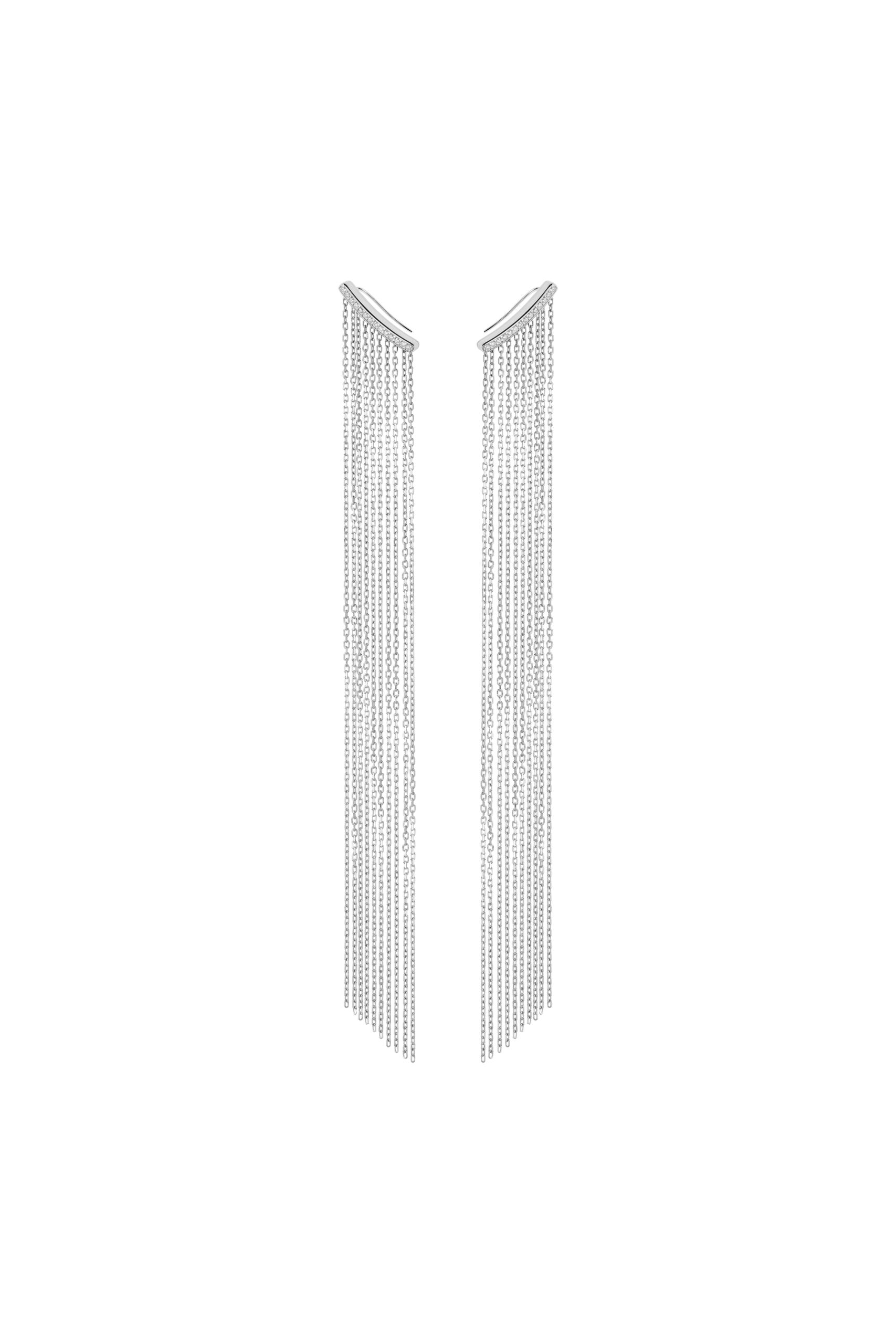 Earrings Chainfall Earrings, diamonds, white gold for a unique and sophisticated look