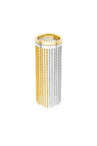 Rings Long Chainfall Ring, white/yellow gold with modern design available now