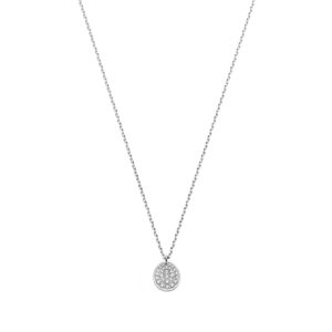 Mono Flat Necklace, diamonds, white gold