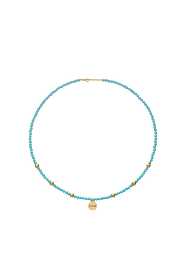 Necklaces Freedom Turquoise Necklace, yellow gold with fast delivery from Guzema