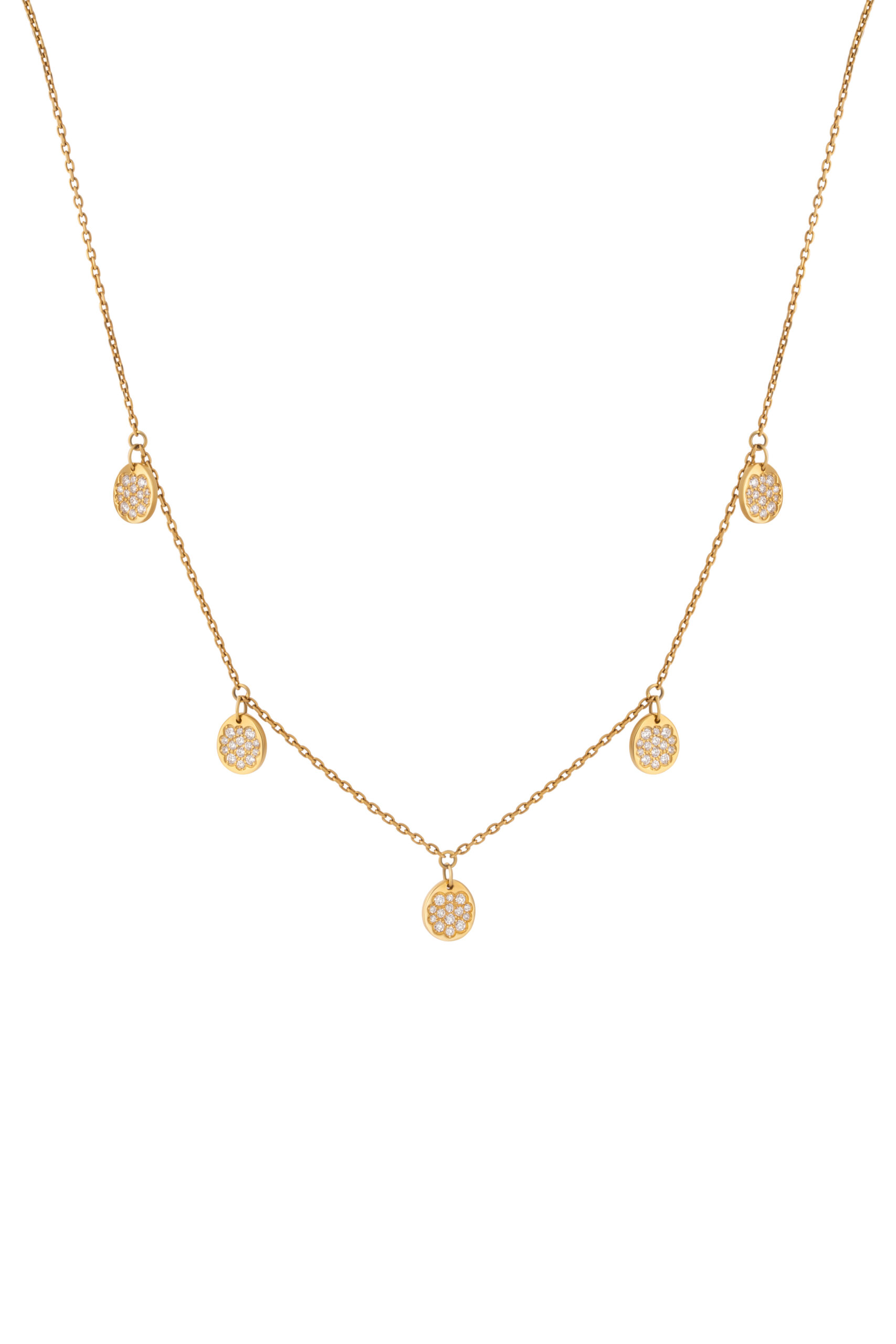 Necklaces Flat Quintet Necklace, diamonds, yellow gold with fast delivery from Guzema