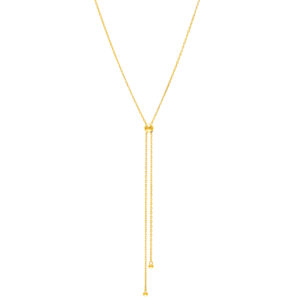 Orbs Tie Necklace, yellow gold