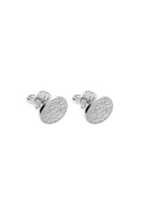 Earrings Flat Earrings, diamonds, white gold for a unique and sophisticated look