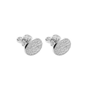 Flat Earrings, diamonds, white gold