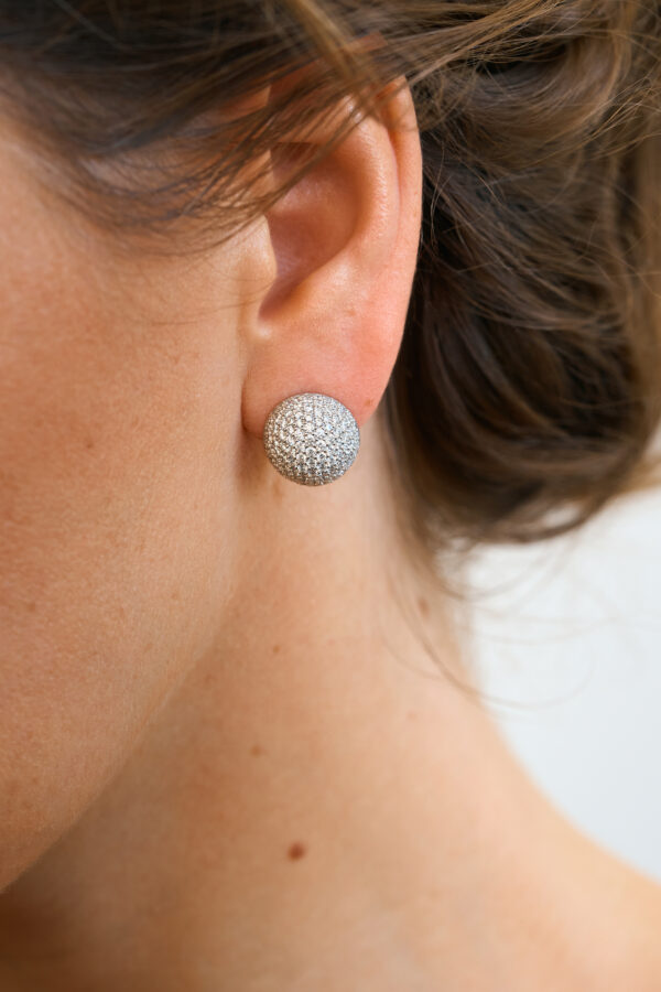 Earrings Mini Orbs Earrings, diamonds, white gold with timeless design by Guzema