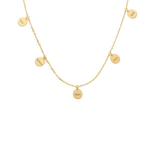 Engraved Charity Necklace, yellow gold