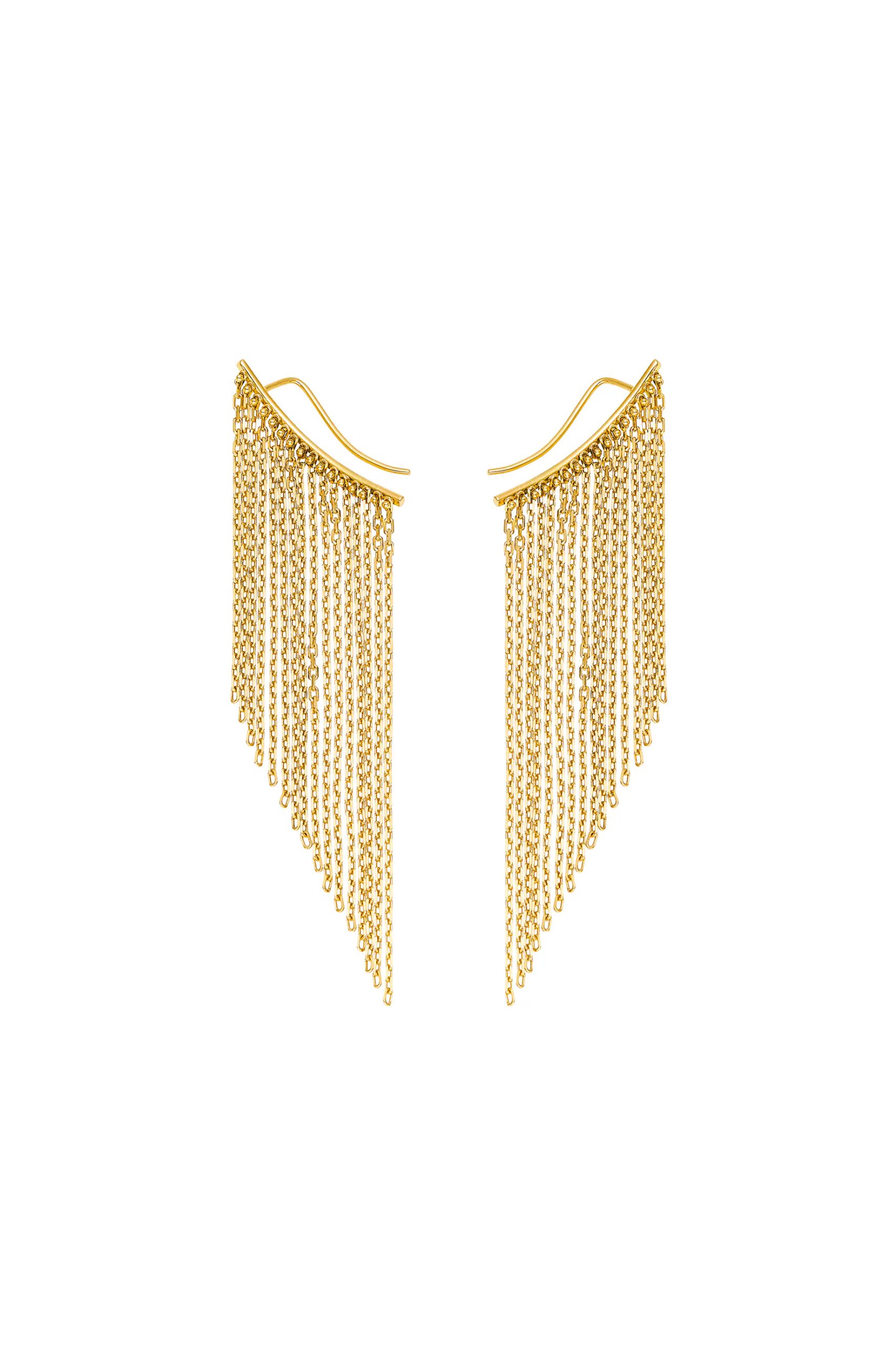 Earrings Mid Chainfall Earrings, yellow gold for a unique and sophisticated look