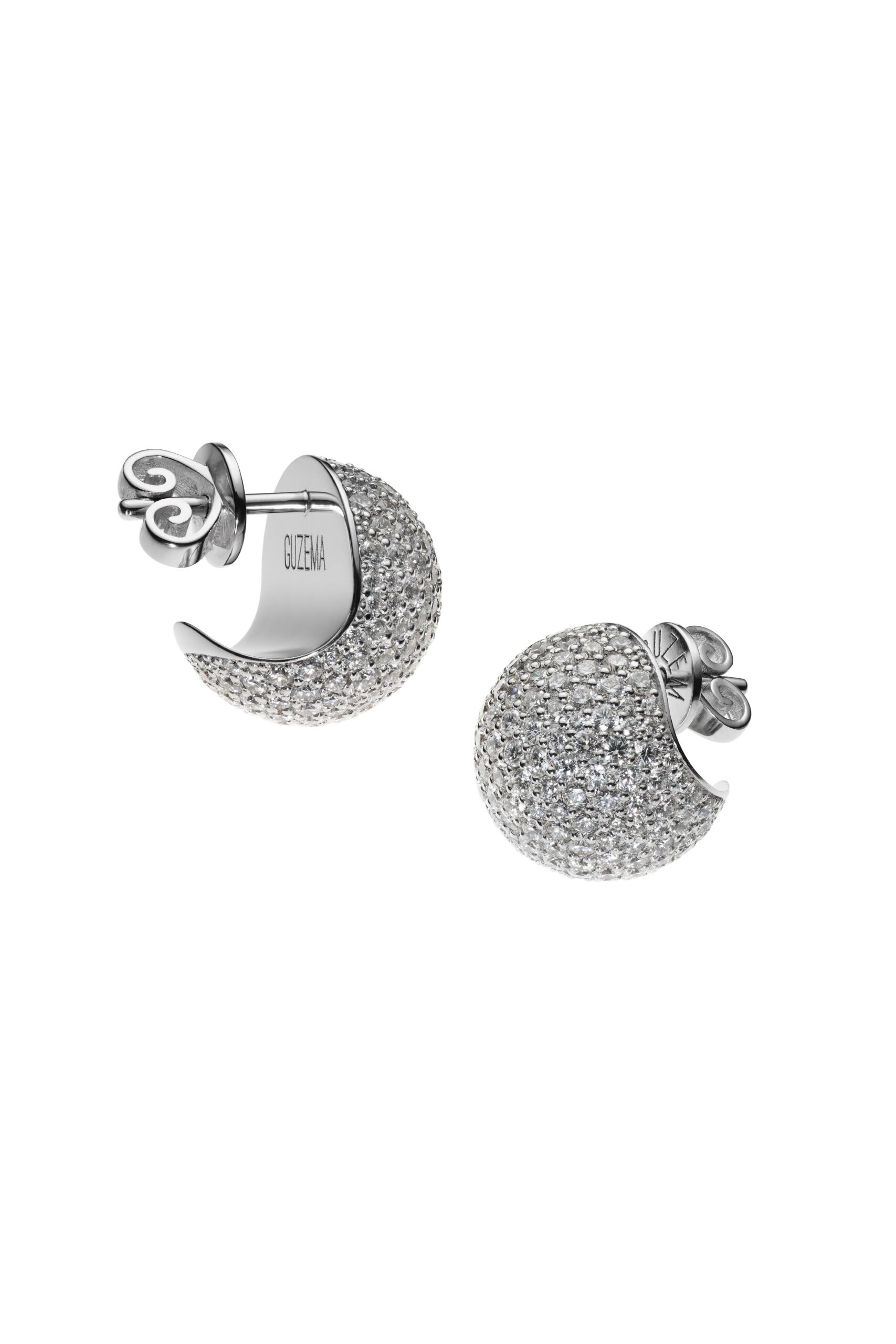 Earrings Mini Orbs Earrings, diamonds, white gold for a unique and sophisticated look