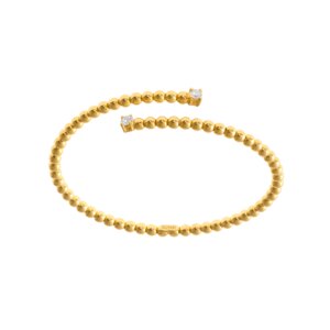 Duo spiral bracelet, diamonds, yellow gold