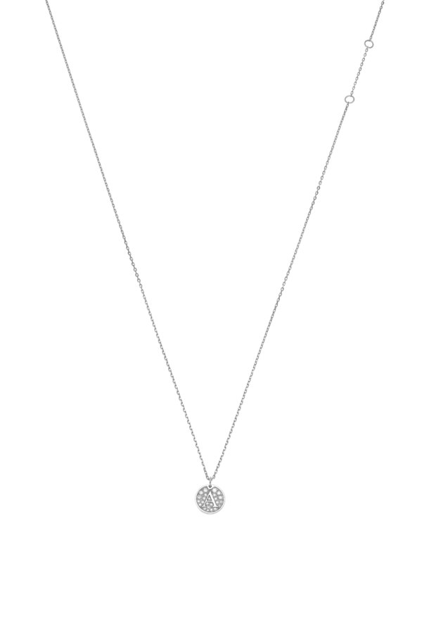 Necklaces Necklace with initial, diamonds, white gold with fast delivery from Guzema