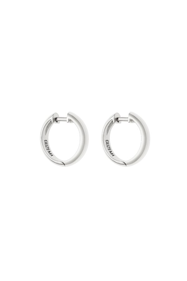 Earrings Bold Hug Hoops, white gold with timeless design by Guzema