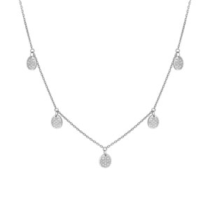 Flat Quintet Necklace, diamonds, white gold