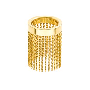 Short Chainfall Ring, yellow gold
