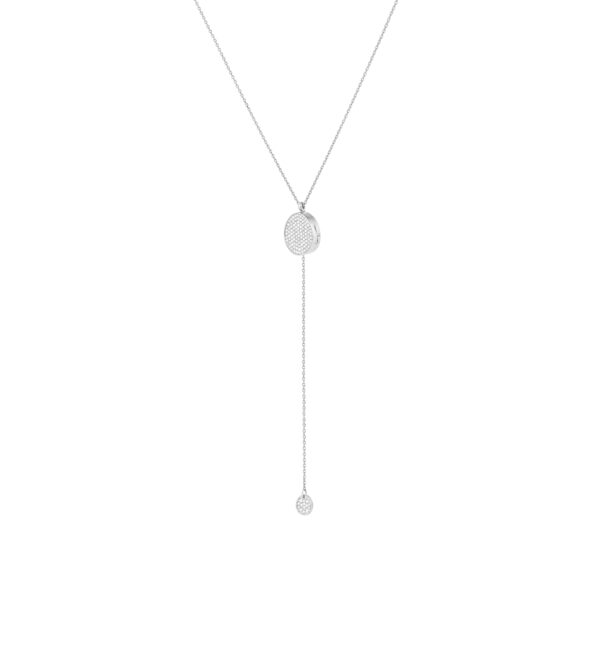 Custom Necklaces Oval Locket Necklace, diamonds, white gold for a luxurious style