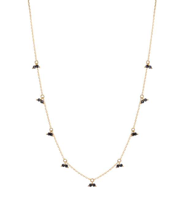 Custom Necklaces Duo Gems Necklace, yellow gold for a luxurious style