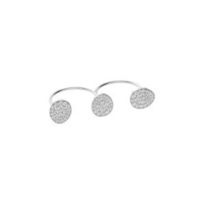 Trio Flat Ring, diamonds, white gold