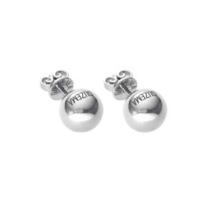 Bold Orb Earrings, white gold